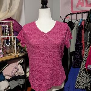 Y2K Pink Lace Top
